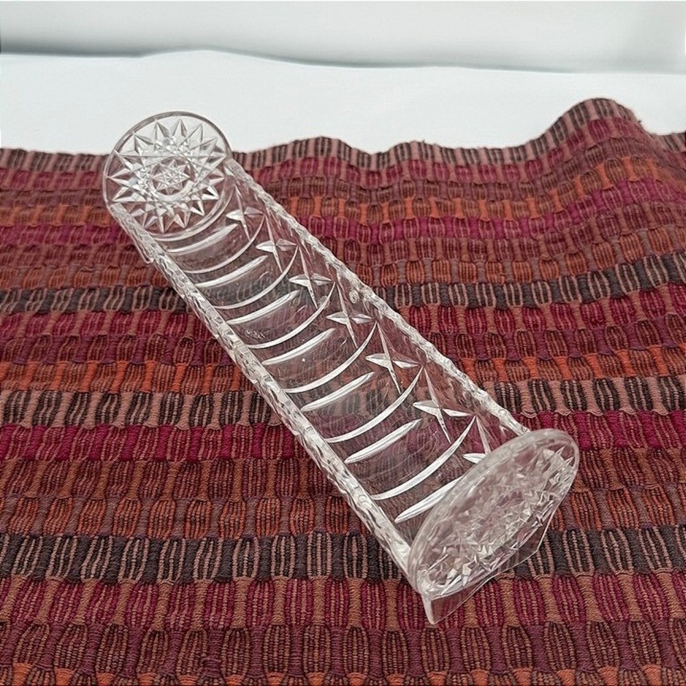 Vintage Clear Plastic Crystal Cut Lucite Cracker Holder Server Tray-9" Elegant